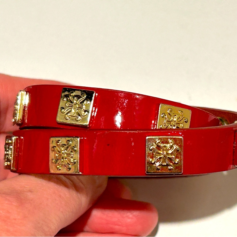 Rustic Cuff Red Patent Leather Bracelet